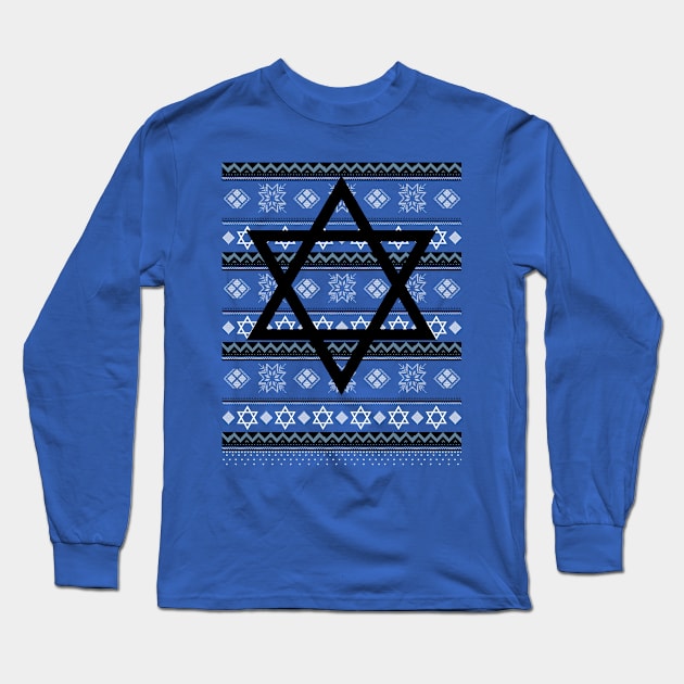 Hanukkah Fair Isle Long Sleeve T-Shirt by drewbacca